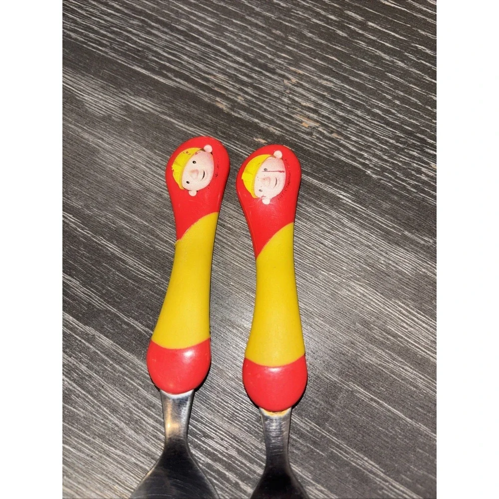 Vintage 1994 Bob The Builder Fork And Spoon Toddler Utensils‎